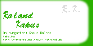 roland kapus business card